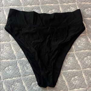 aerie Black High-Rise Bikini Bottoms